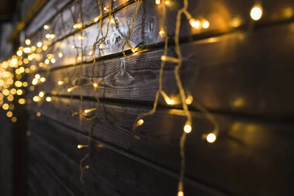 Festive background with light spots and on bokeh