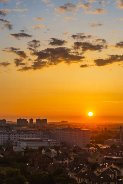 urban landscape, sunset in the city beautiful the evening