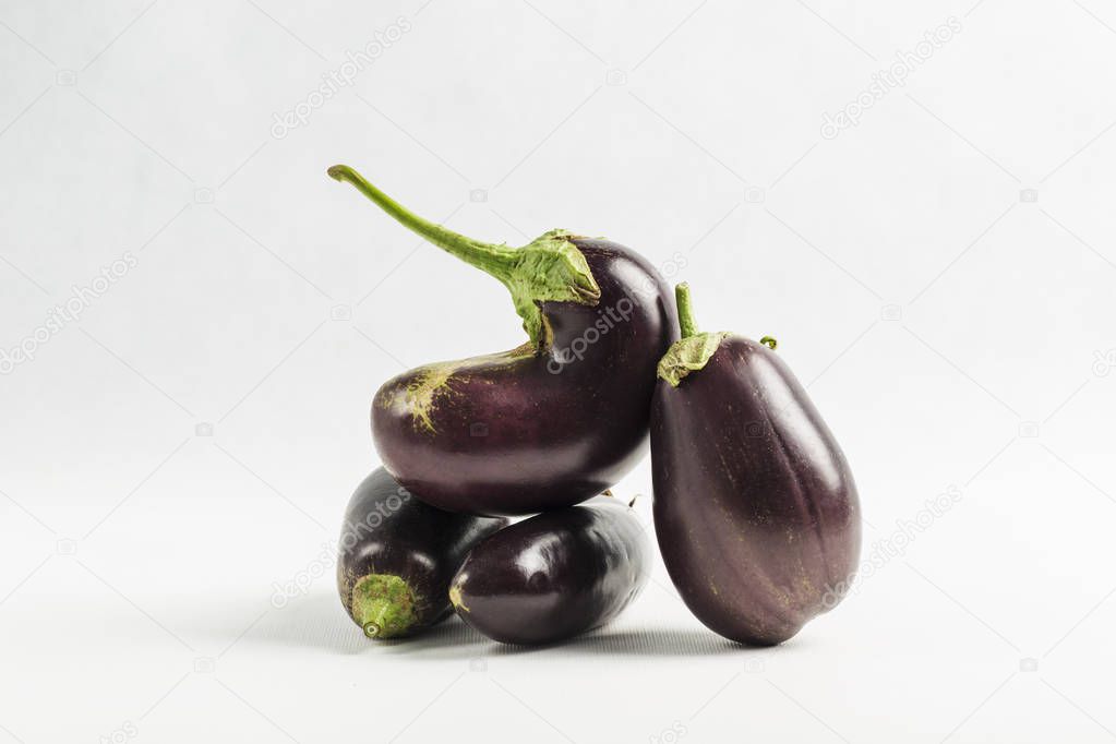 ugly eggplant isolated on white background