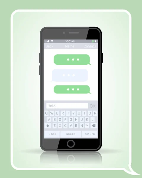 Réseau social dans le téléphone mobile — Image vectorielle