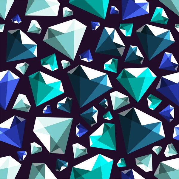 Faible poly gemme diamant motif vectoriel sans couture — Image vectorielle