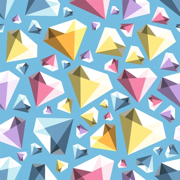 Low poly gem diamond wektor wzór — Wektor stockowy