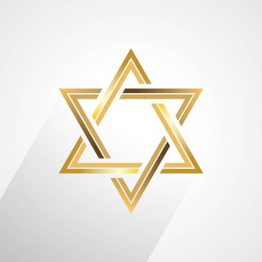 David yıldız izole vektör çizim üzerinde beyaz