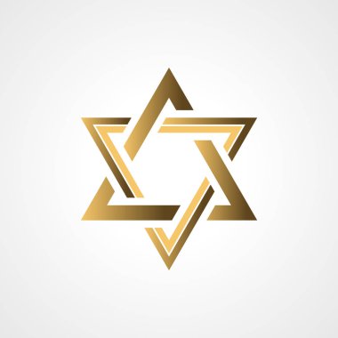 David yıldız izole vektör çizim üzerinde beyaz