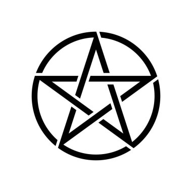 Pentagram izole vektör büyü sembolü star daire