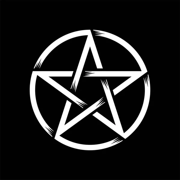 Pentagram izole vektör büyü sembolü star daire — Stok Vektör