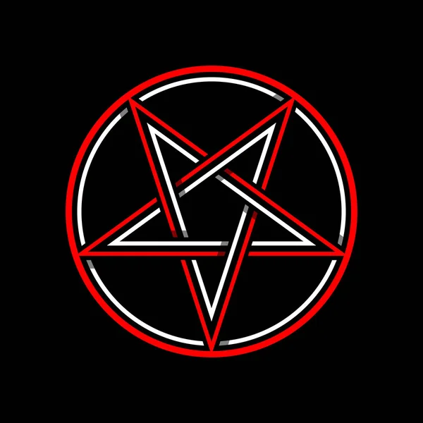 Pentagram geïsoleerde vector occultisme symbool ster in cirkel — Stockvector