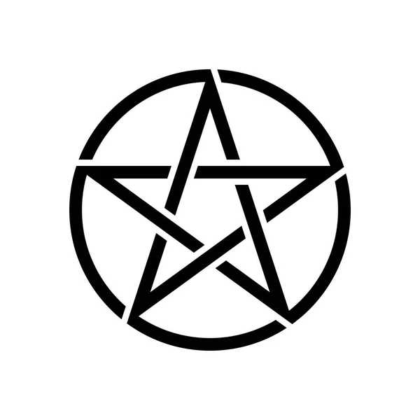 Pentagram geïsoleerde vector occultisme symbool ster in cirkel — Stockvector