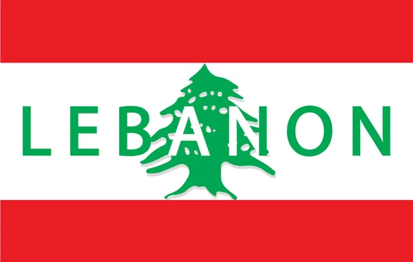 Liban na białym tle proste wektor flaga z tekstem w przód — Wektor stockowy