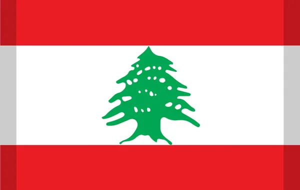 Lebanon simple isolated vector flag with shadow — Stock Vector