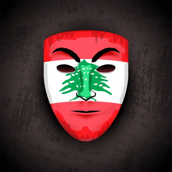 Ливан анонимные люди маска мнения на черный — стоковый вектор