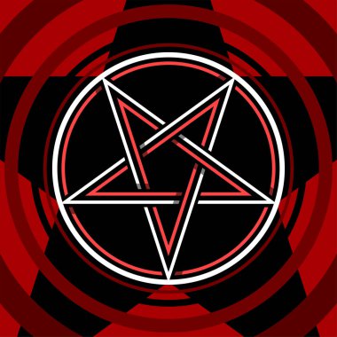 Pentagram izole vektör büyü sembolü star daire