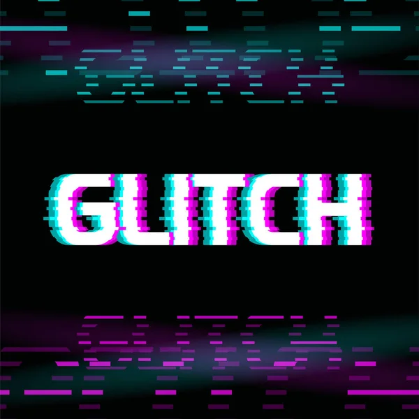 Glitch effect colorful vector illustration on dark — Stock Vector