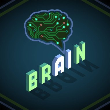 Yapay zeka vektör çizim devre kartı üzerindeki karanlık