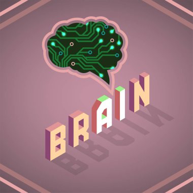 Female artificial Intelligence vector illustration of circuit board on dark