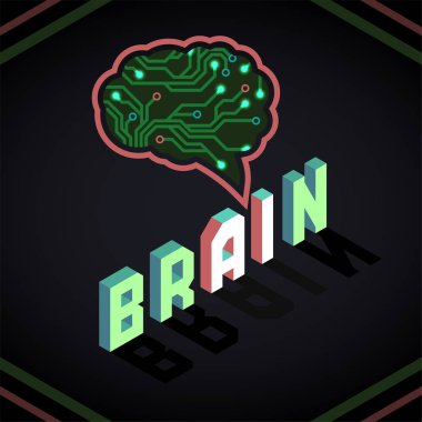 Yapay zeka vektör çizim devre kartı üzerindeki karanlık