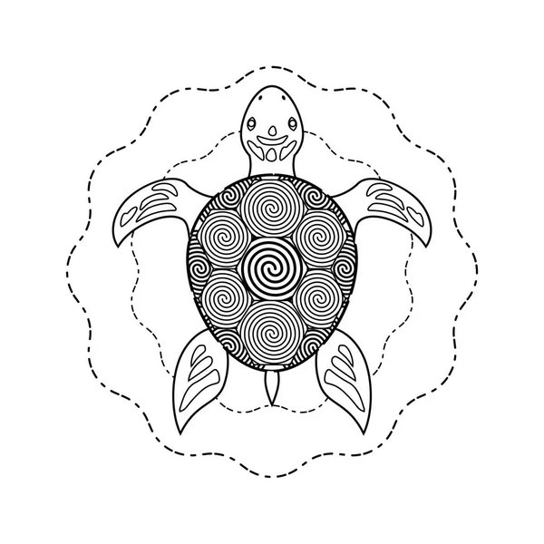 Black and white vector turtle coloring book — Stock Vector