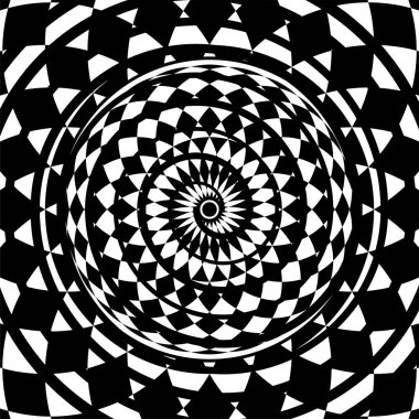 Tek renkli trance döndürme vektör mandala tasarımınız için