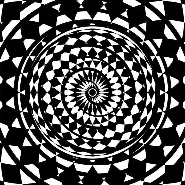 Mandala vecteur de rotation de transe monochrome pour votre conception — Image vectorielle