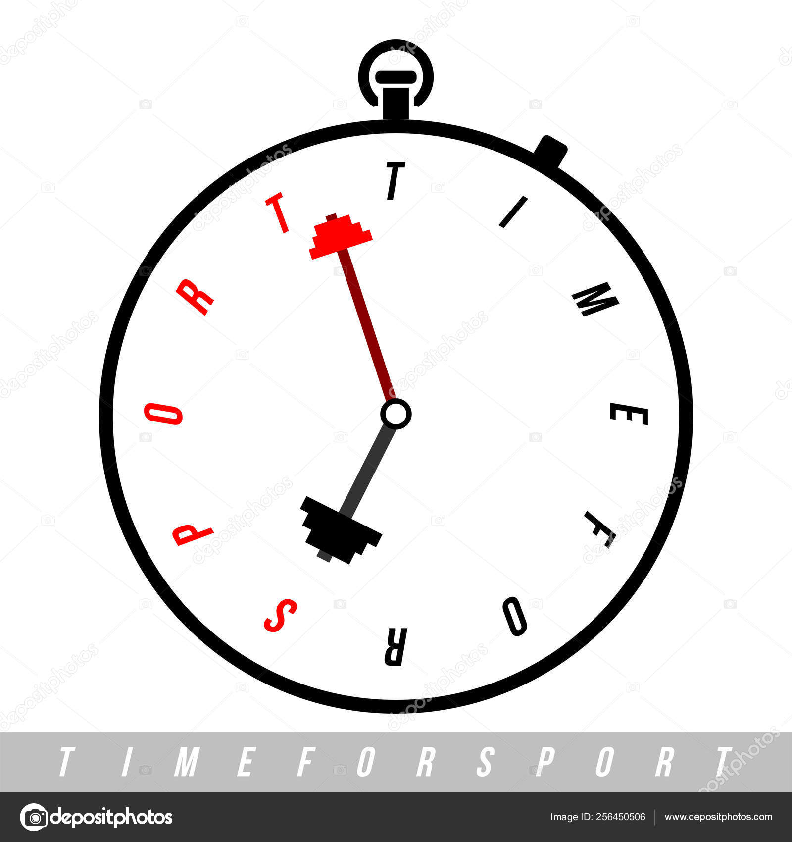 スポーツの時間だよ バーベルのような様式をした時計の針を使った