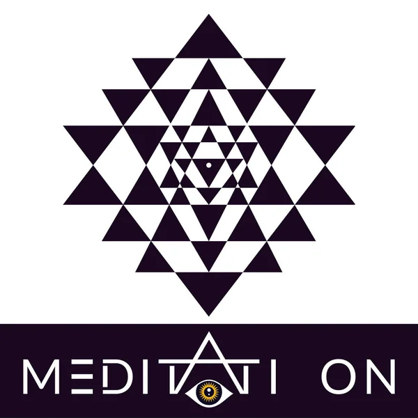 Sri Yantra vector hipnótico símbolo para la meditación — Vector de stock