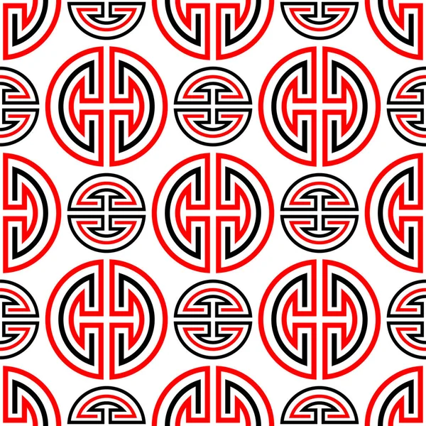 Orientalisk traditionell röd kinesisk sömlös vektor mönster — Stock vektor