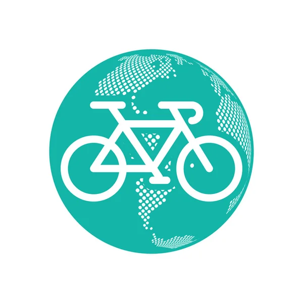 Earth day and bicycle day vector illustration isolated on white — Stock Vector