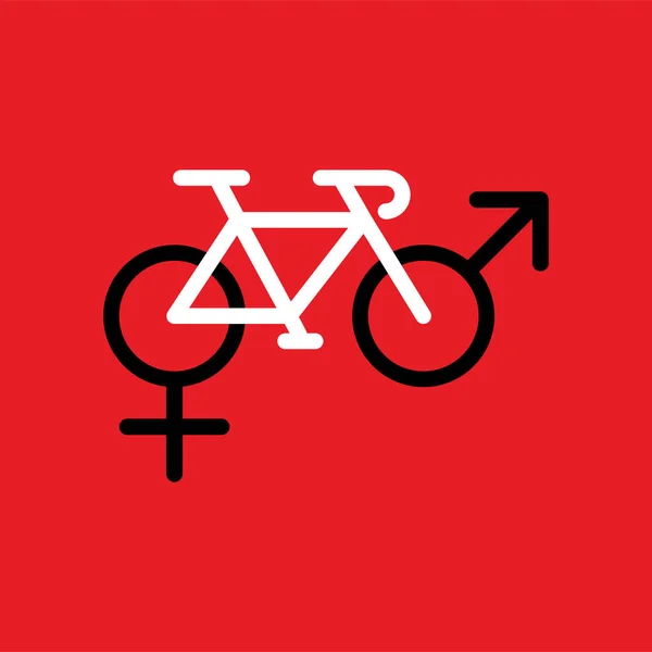 Relaciones entre hombres y mujeres como una bicicleta. Concepto vector ilustración — Archivo Imágenes Vectoriales