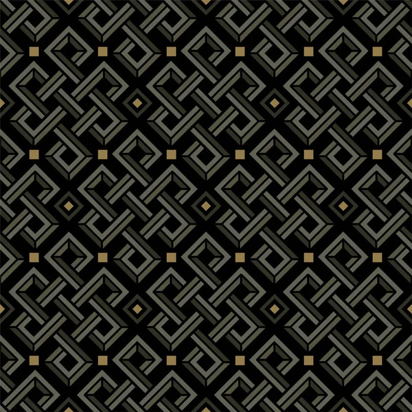 Celtic knot vector 3d seamless pattern of rectangular shapes — Stock Vector