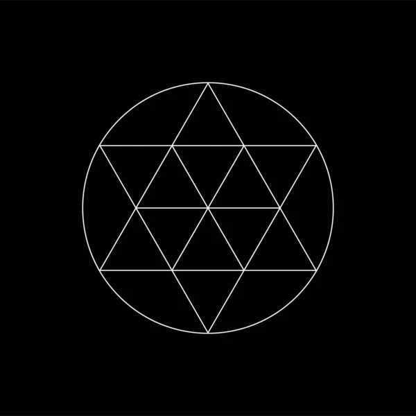 Driehoek soort zaad van het leven, geïsoleerde vector symbool van de Heilige Geometrie — Stockvector
