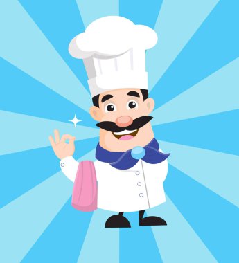 Retro Şef vektör çizim arka plan