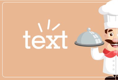 Düz tasarım Şef metin afiş vektör çizim