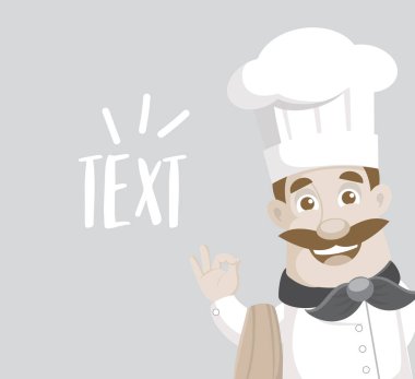 Düz tasarım retro Şef vektör çizim