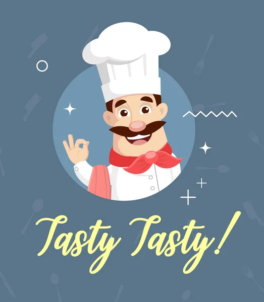 Flat Design Fry Chef Vectoriel Illustration — Image vectorielle