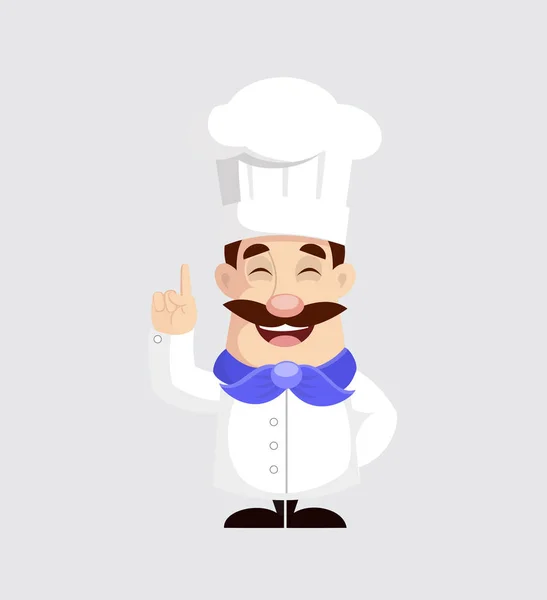 Chef Pointing Finger Vector Illustration — Stock Vector