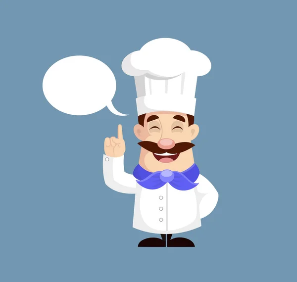 Chef Con Illustrazione Vettoriale Bolle Vocali — Vettoriale Stock