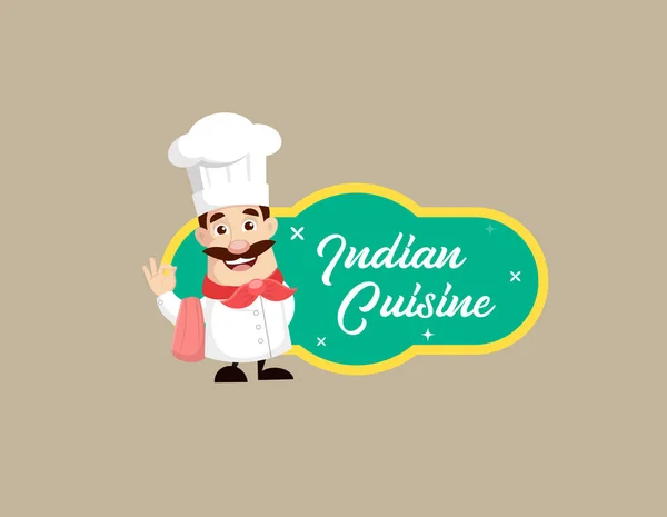 Şef Hint mutfağı afiş vektör çizim ile