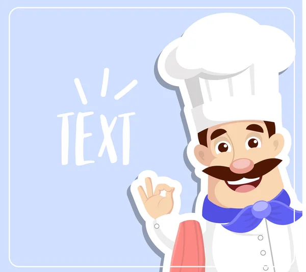 Sticker Style Chef Vector Illustration — Stock Vector