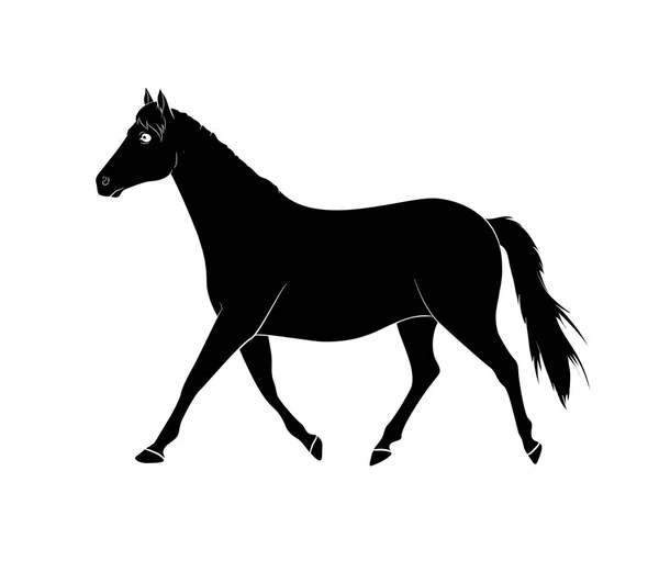 Illustration Vectorielle Silhouette Cheval — Image vectorielle