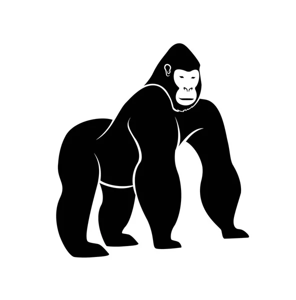 Gorilla Silhouette Vektoros Illusztráció — Stock Vector