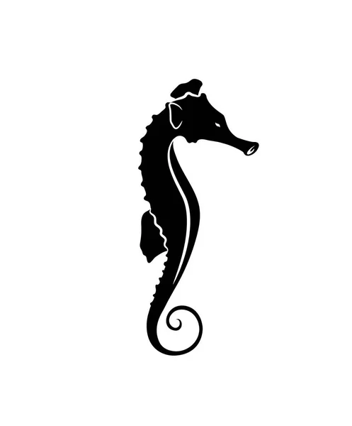 Sea Horse Silhouette Vektoros Illusztráció — Stock Vector