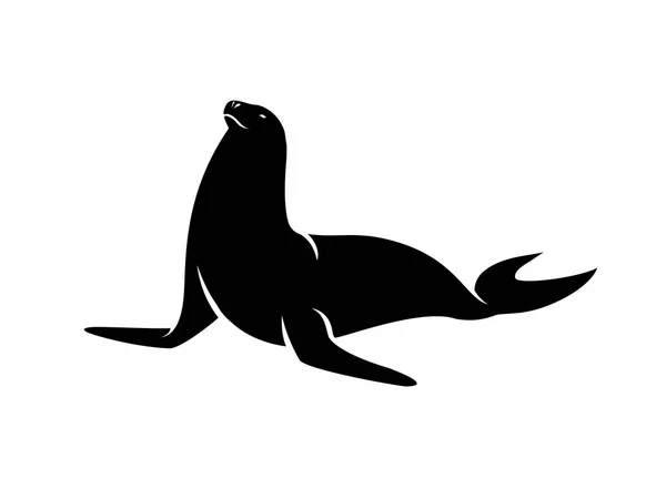Seal Fish Silhouette Vector Ilustración — Vector de stock
