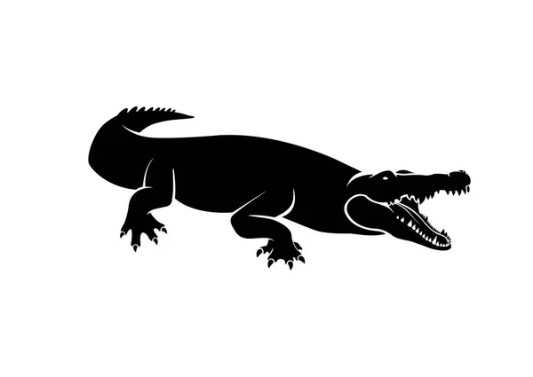 Illustration Vectorielle Crocodile Silhouette — Image vectorielle