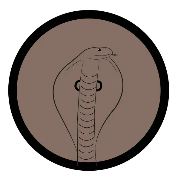 Vector Primer Plano Cara Serpiente Cobra — Vector de stock