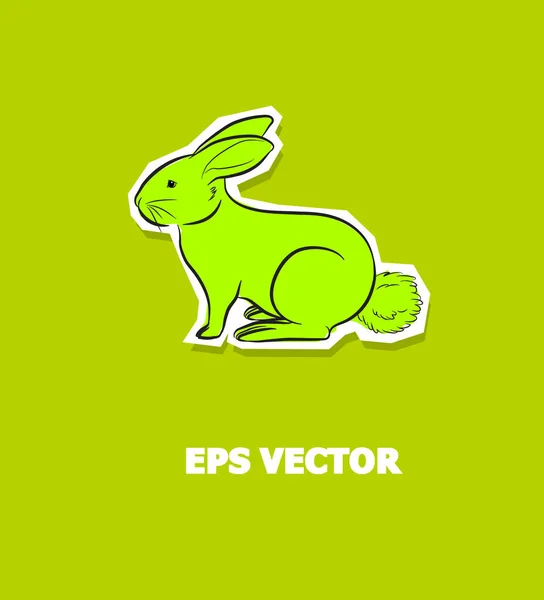 Mignon dessin animé lapin autocollant vecteur — Image vectorielle