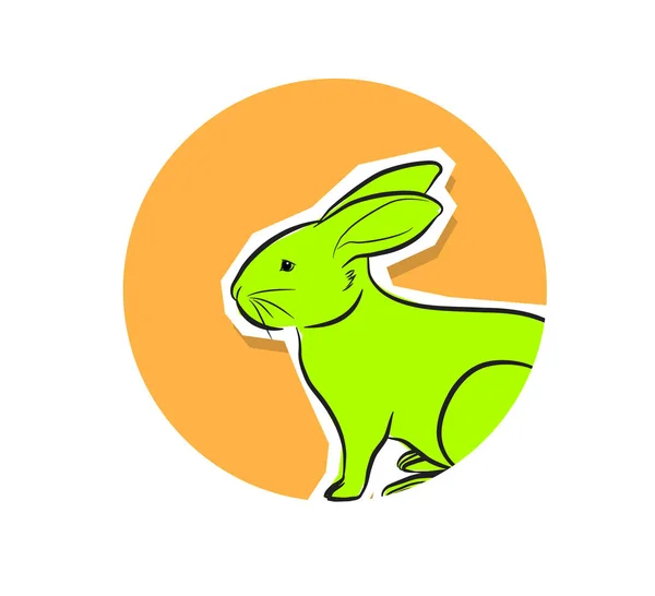 Bunny Animal Sticker Vector — Stock Vector