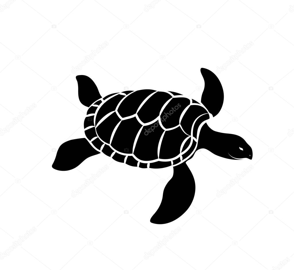 Turtle Silhouette Vector Illustration