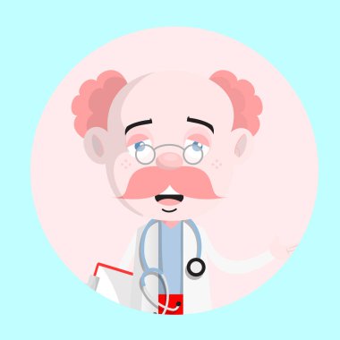 Hayal kırıklığına doktor yüzü açık ağız vektör ile