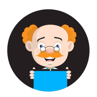 Mutlu doktor gösteren Tablet iletisi ve sunu vektör için