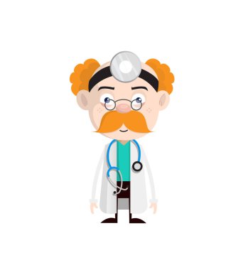Çizgi film Doktor yüz ifade vektör şok